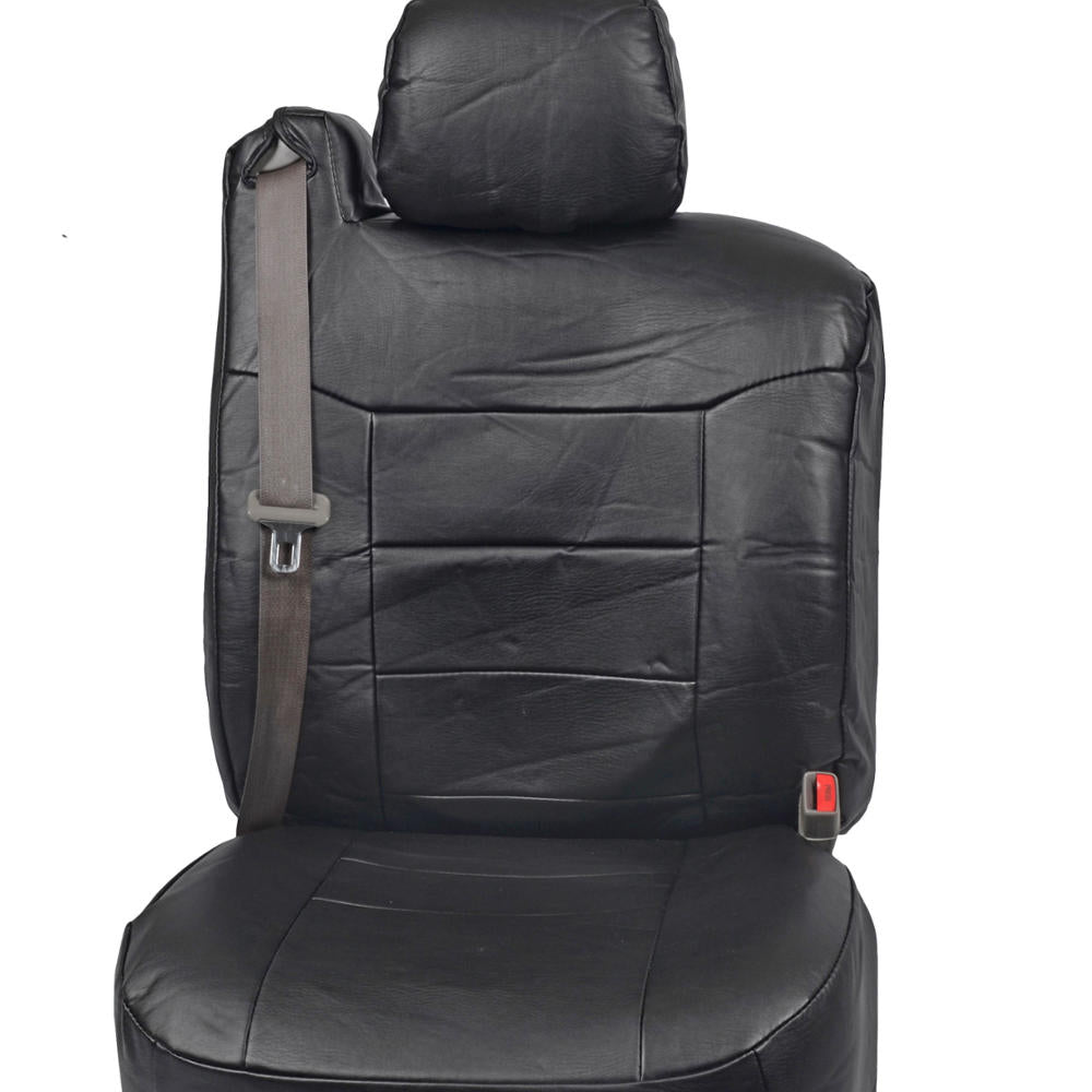 BDK 2-Pack Premium Faux Leder Vordersitze mit integrierten Sicherheitsgurtabdeckungen