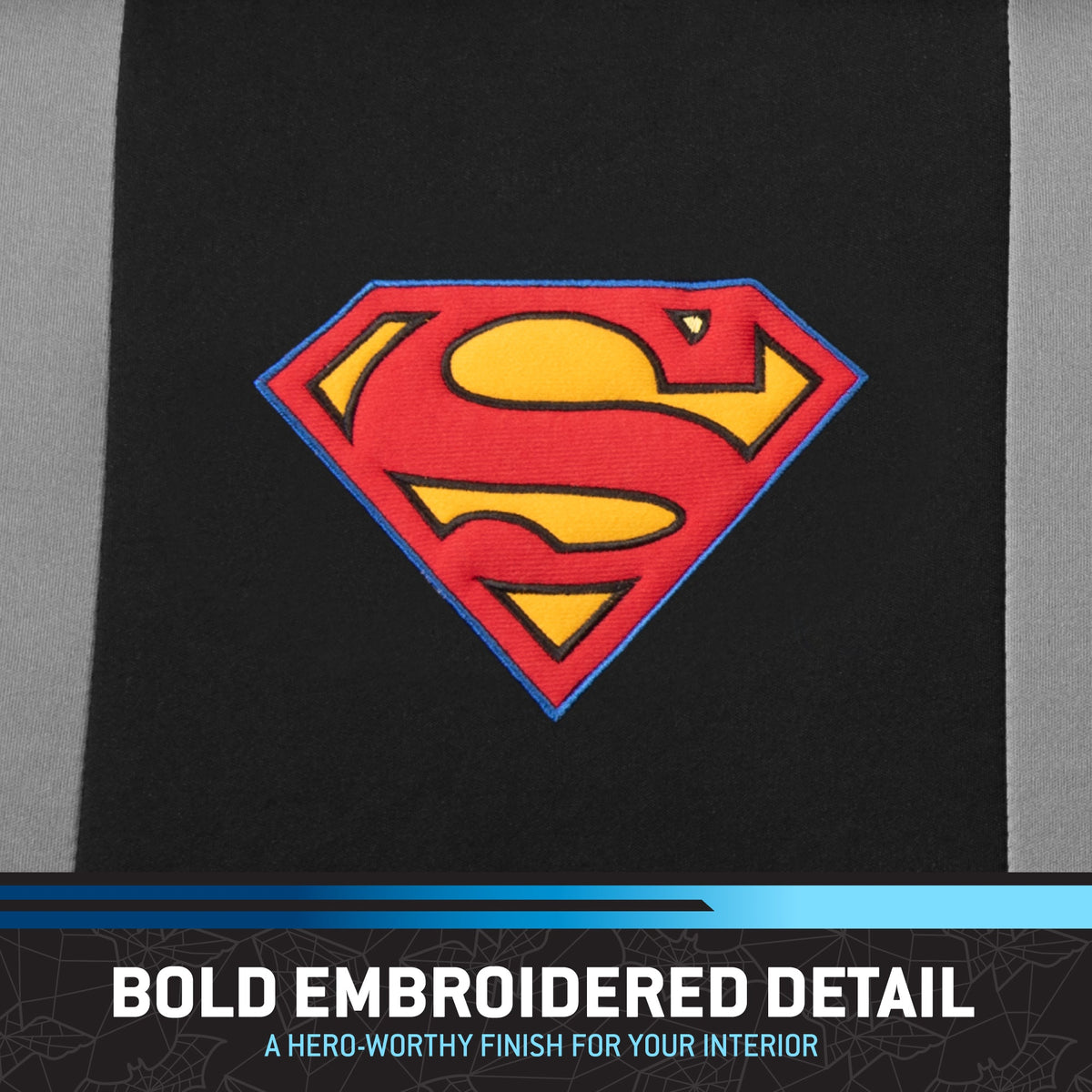 Warner Bros DC Comics 9-Stück Superman Logo PolyCloth Vordersitz- und Rücksitzabdeckungen