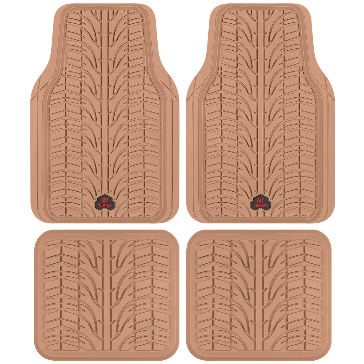 MotorTrend 4-Piece Grand Prix Reifenlaufflächen-Frontbodenmatten und Hinterbodenmatten - Heavy Duty, All Weather, Trimm to Fit
