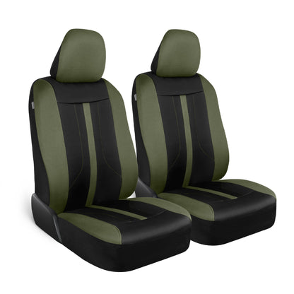 Motor Trend Green Tuch Autositz Abdeckungen für Vordersitze - Premium Automotive Bucket Seat Abdeckungen, Hergestellt für Fahrzeuge mit abnehmbaren Kopfstützen, Innenabdeckungen für Auto LKW Van SUV