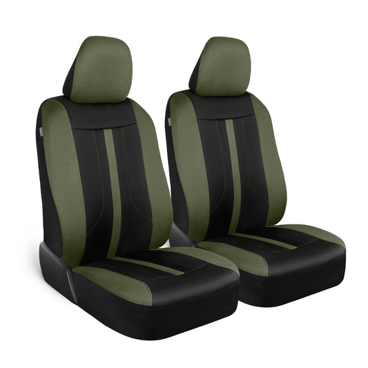 Motor Trend Green Tuch Autositz Abdeckungen für Vordersitze - Premium Automotive Bucket Seat Abdeckungen, Hergestellt für Fahrzeuge mit abnehmbaren Kopfstützen, Innenabdeckungen für Auto LKW Van SUV