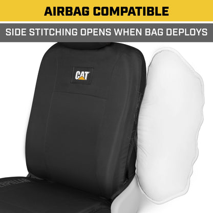 Cat® Heavy Duty Oxford Car Seat Cover für Auto - Langlebiges Canvas-Material, Universal Fit-Black