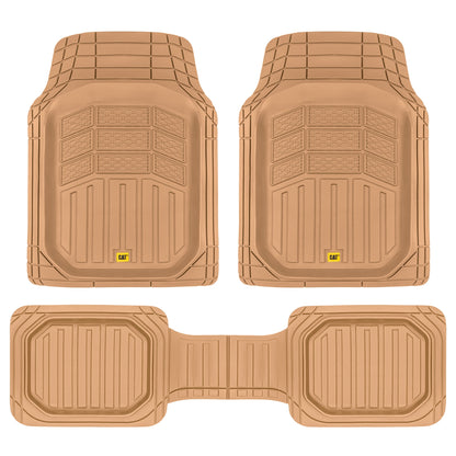 CAT 3-Piece Deep Dish Vorderbodenmatten und Hinterbodenmatten - Heavy Duty, All Weather, Trimm to Fit