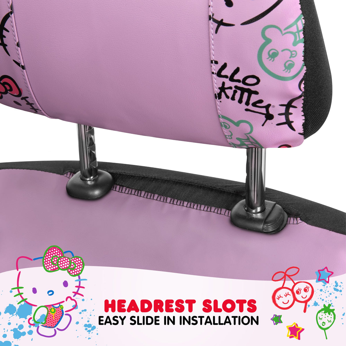 Hello Kitty Car Seat Covers - Niedliche Purple Seat Covers, Autozubehör Geschenk Hello Kitty Zubehör 2pc Lavendel Car Seat Covers