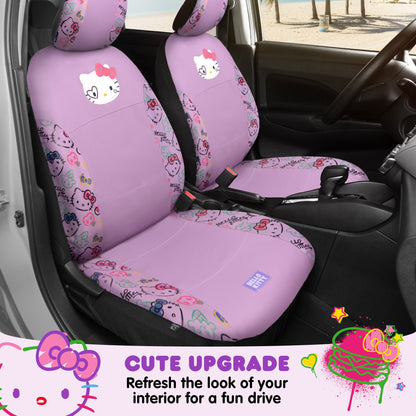 Hello Kitty Car Seat Covers - Niedliche Purple Seat Covers, Autozubehör Geschenk Hello Kitty Zubehör 2pc Lavendel Car Seat Covers