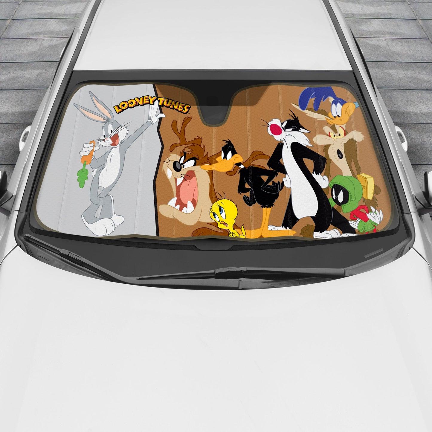 Warner Bros Looney Tunes Bugs Bunny & Friends Front Windschutzscheibe Sonnenschirm (58' x 27')