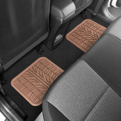 MotorTrend 4-Piece Grand Prix Reifenlaufflächen-Frontbodenmatten und Hinterbodenmatten - Heavy Duty, All Weather, Trimm to Fit