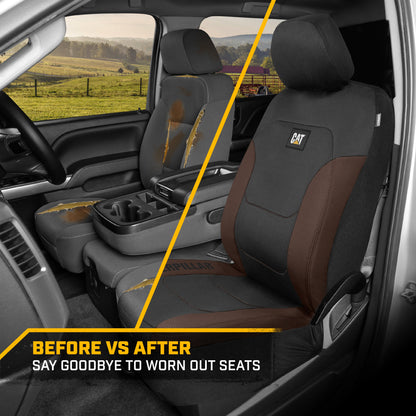 Cat® FlexfitTM Autositzabdeckungen für Pkw-LKW und SUVs (Set von 2) - Autositzabdeckungen für Vordersitze, LKW-Sitzprotektoren, Auto-Innenraumabdeckungen