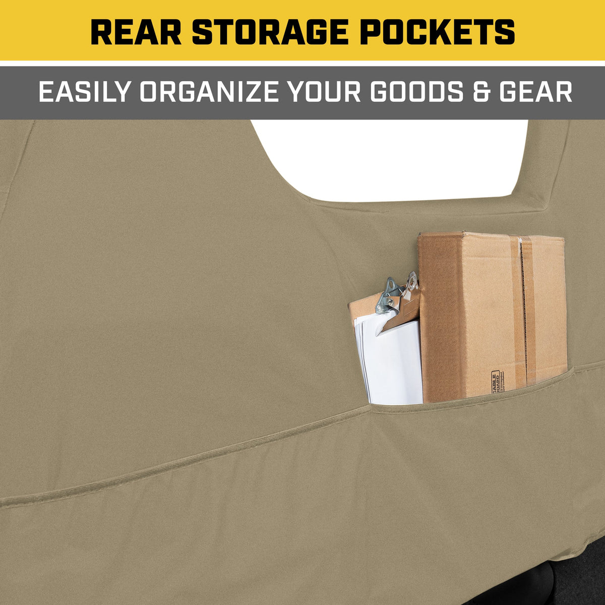 Cat® Custom Fit Vordersitzbezug für Ford F250 / F350 / F450 / F550 (1999-2007) - Langlebiger Oxford Beige Truck Seat Cover mit Utility Taschen, Ford F250 Super Duty Interior Cover
