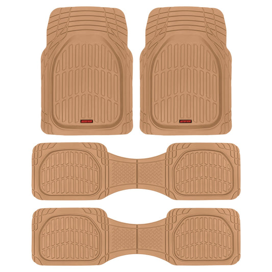 MotorTrend 4-Piece 3-Rows FlexTough Deep Dish Vorderbodenmatten, Mittelbodenmatten und Hinterbodenmatte
