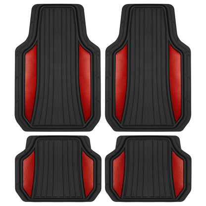 MotorTrend 4-Piece Shield Zwei-Tone Gloss Vorderbodenmatten und Hinterbodenmatten - Heavy Duty, All Weather, Trimmen Sie, um zu passen