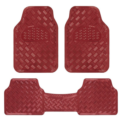 BDK 3-Stück Transluzente Metallic-Look Front Floor Mat und Hinterboden Mat - Heavy Duty, All Weather
