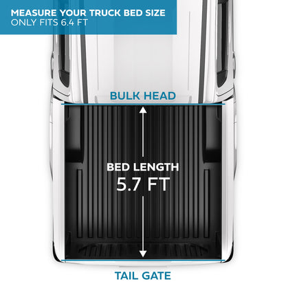 MotorBox Soft Tri-Fold Truck Tonneau Abdeckung für Ram 1500 (2009-2024) / Ram 2500 & 3500 (2009-2024) mit 5,7 ft Bett, Allwetter Klapp LKW Bett Abdeckung mit Black Flag Graphic, einfache Installation für extra kurzes Bett