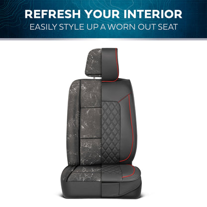MotorBox 2-Pack Prestige Edition Premium Faux Leather Diamond Stitched Cushion Vordersitzbezüge