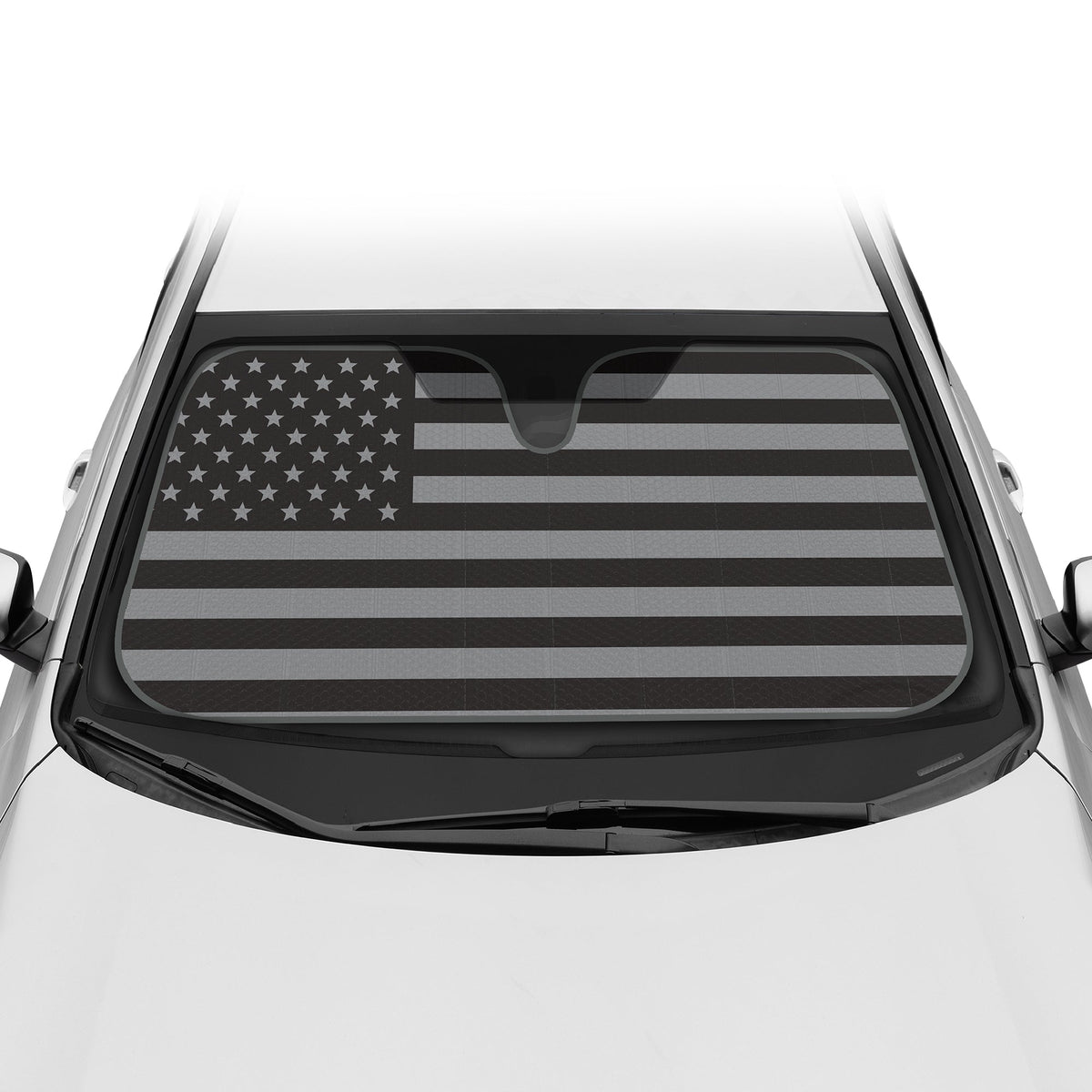 BDK Black USA Flag Front Windschutzscheibe Sonnenschirm (58' x 27')