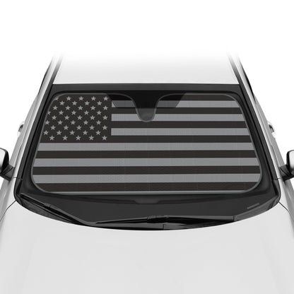 BDK Black USA Flag Front Windschutzscheibe Sonnenschirm (58' x 27')