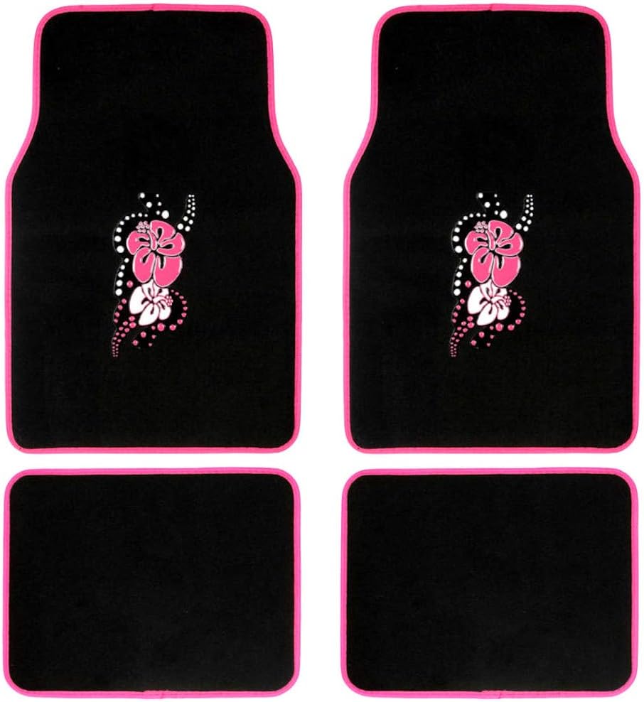 BDK Design Teppich Auto Bodenmatten Vorder- und Hinterbau mit Gummirücken-Universalsitz, 4 Stück Set (Mehrere Designs)