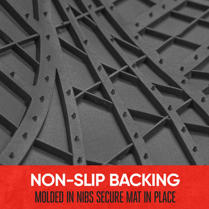 MotorTrend 4-Stück Zwei-Tone Non-Slip Heel Pad Vorderbodenmatten und Hinterbodenmatten - Heavy Duty, All Weather, Trimmen Sie, um zu passen