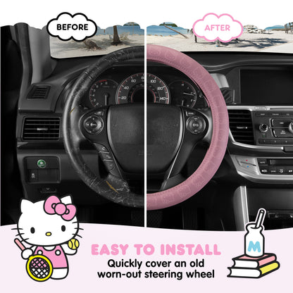 Carbella Sanrio Hello Kitty Pink Lenkrad Abdeckung (Fits 14.5' - 15')