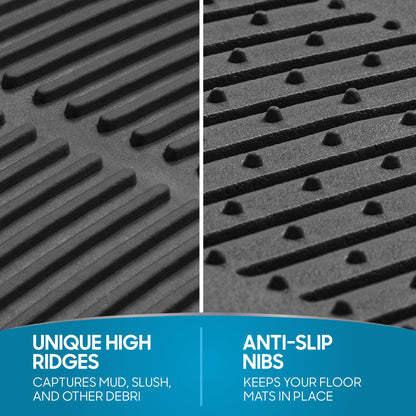 BDK 3-Piece ProLiner Vorderbodenmatten und Hinterbodenmatten - Schwere Pflicht, Allwetter, passend