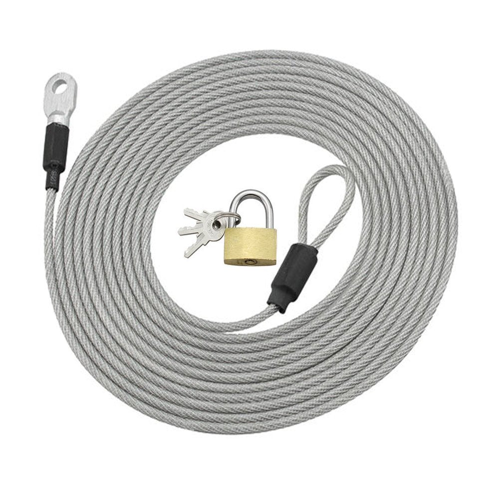 BDK Edelstahlgeflochtenes Kabel und Schloss