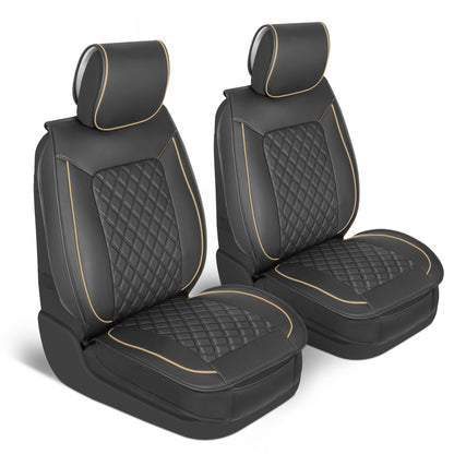 MotorBox 2-Pack Prestige Edition Premium Faux Leather Diamond Stitched Cushion Vordersitzbezüge