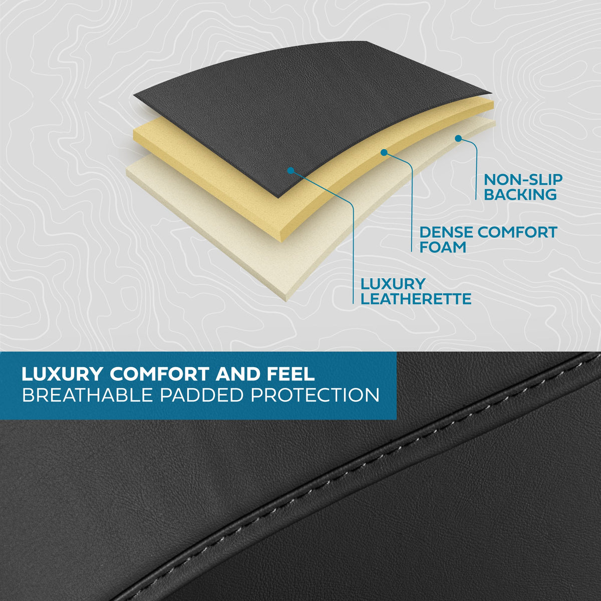 MotorBox Premium Napa Lederrücksitz Abdeckung - Semi Universal Fit für die meisten Autos, LKW & SUV - Black Back Seat Protector - Anti-Rutsch, langlebige Bench Abdeckung - Einfache Installation, Luxus-Auto-Innenausstattung