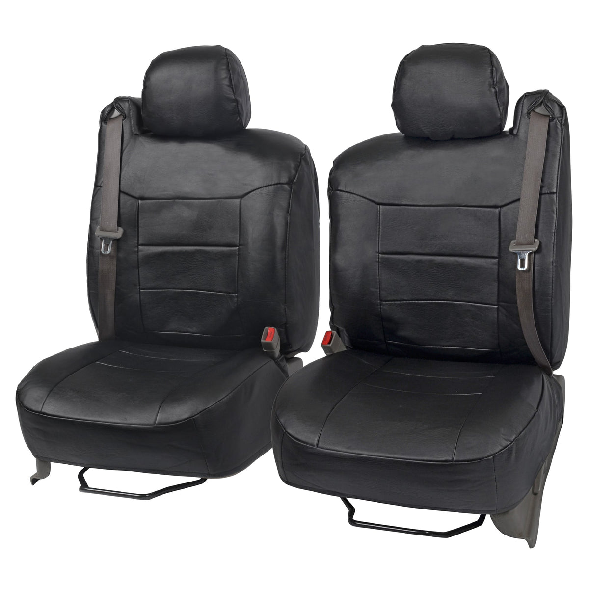 BDK 2-Pack Premium Faux Leder Vordersitze mit integrierten Sicherheitsgurtabdeckungen