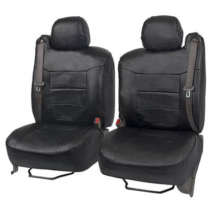 BDK 2-Pack Premium Faux Leder Vordersitze mit integrierten Sicherheitsgurtabdeckungen