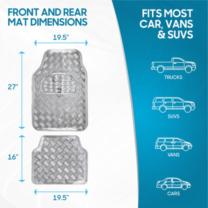 BDK 4-Piece Translucent Centered Cushioned Grip Pad Vorderbodenmatten und Hinterbodenmatten - Heavy Duty, All Weather