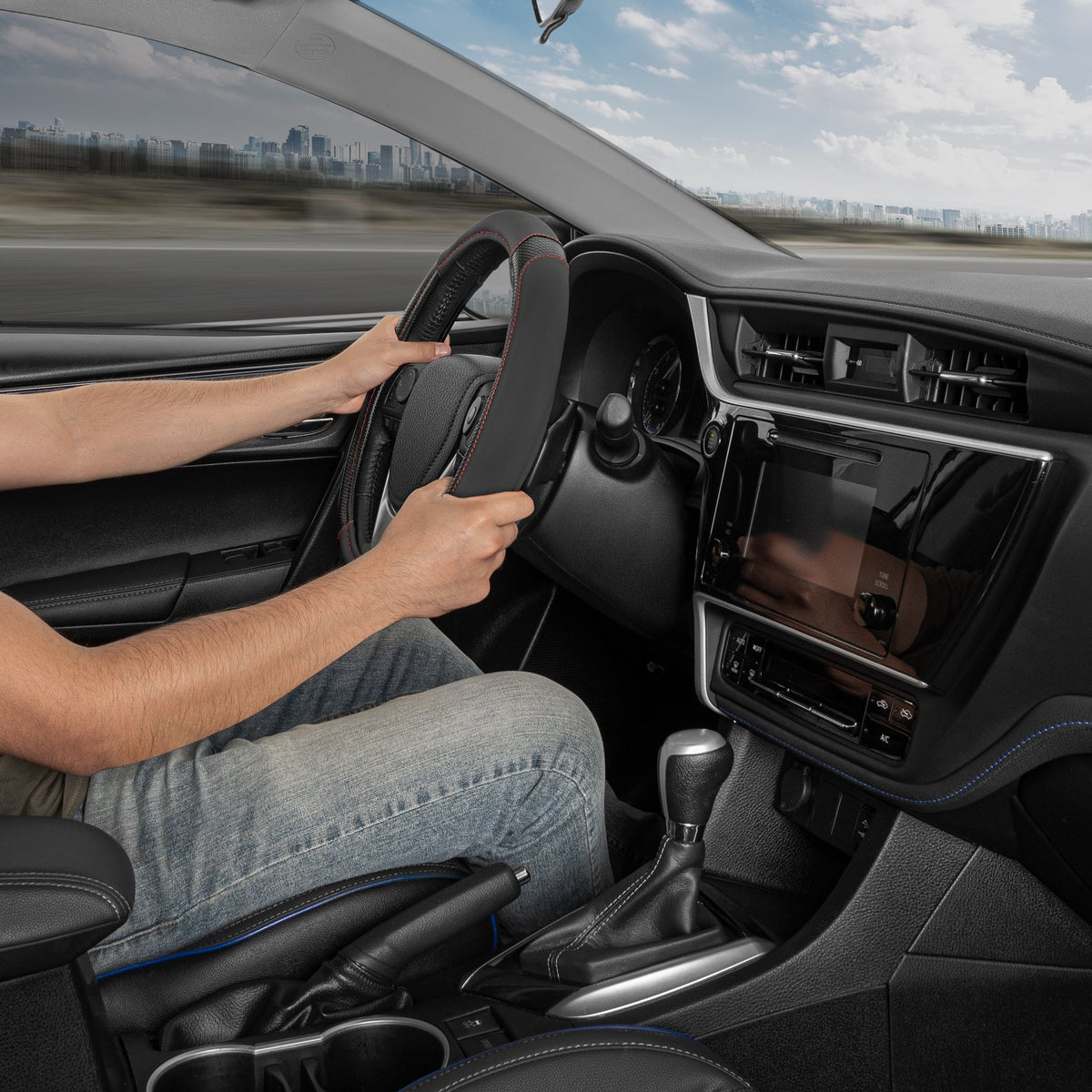 MotorTrend GripTech verbesserte Traktion Lenkrad Abdeckung (Fits 14.5' - 15.5')