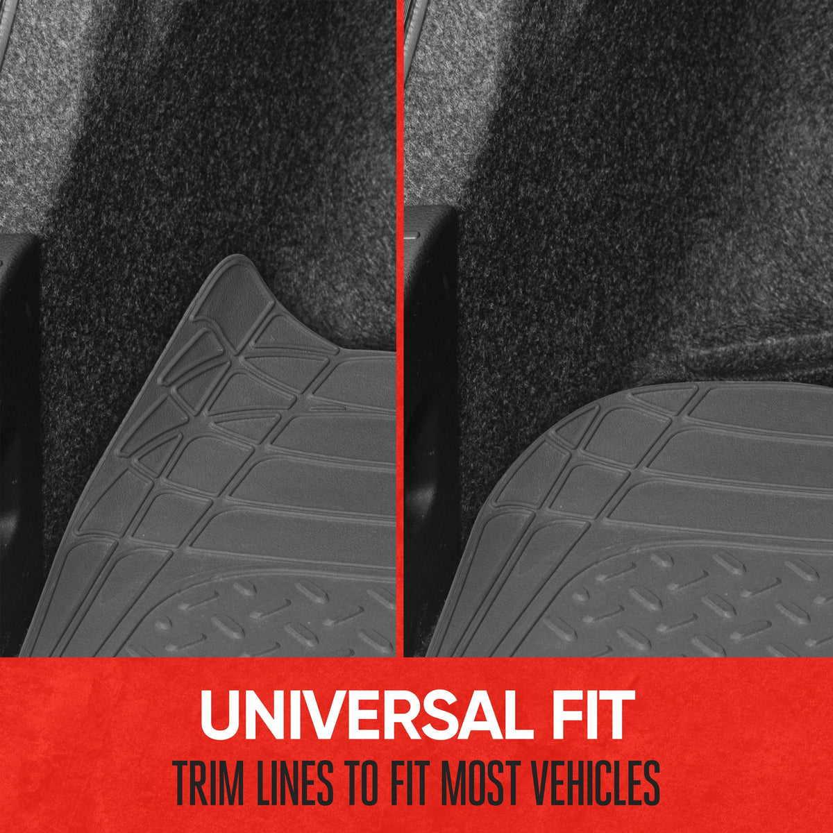 Motor Trend Heavy Duty Utility Cargo Liner Bodenmatten für Auto-Truck-SUV, Universal Trimmable to Fit, Faltbar, Cargo & Trunk All Weather Protection (Mehrere Farben)