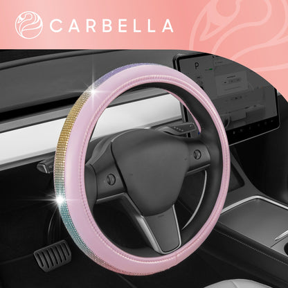 Carbella Gradient Bling Diamond Leatherette Lenkrad Abdeckung (Fits 14.5' - 15.5')