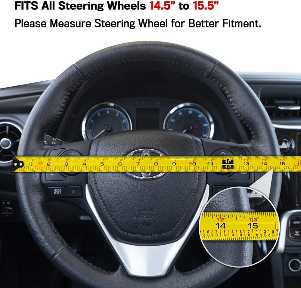 MotorTrend gepunktete Polyester Comfort Grip Lenkradabdeckung (Fits 14.5' - 15.5')