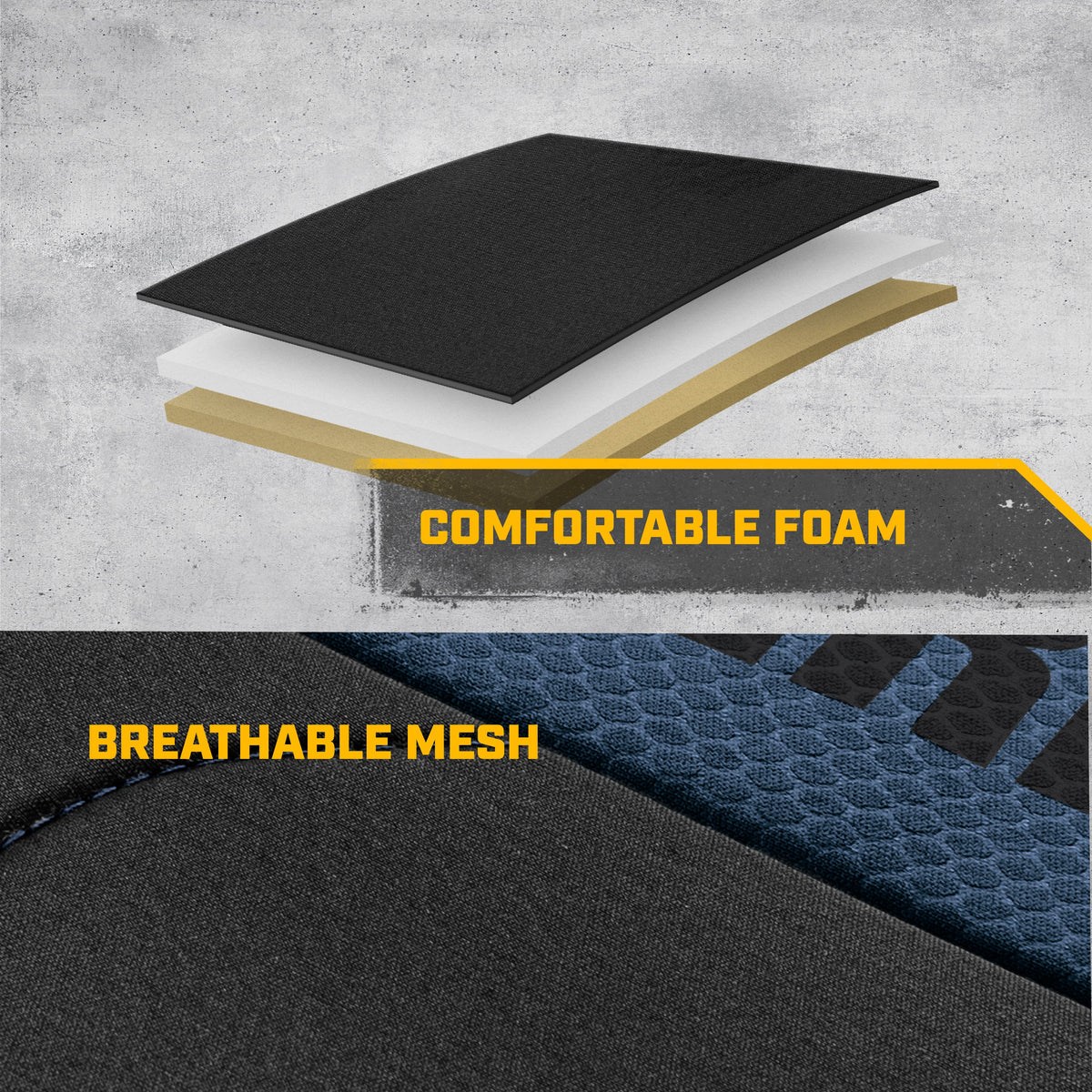 CAT FlexFit Black Blue Seat Covers für Autos, LKWs und SUV - (2) Front Car Seat Cover Front Seat Protectors - Airbag-kompatible Sitzbezüge für SUV Interior Covers & Truck Seat Cover Car Zubehör