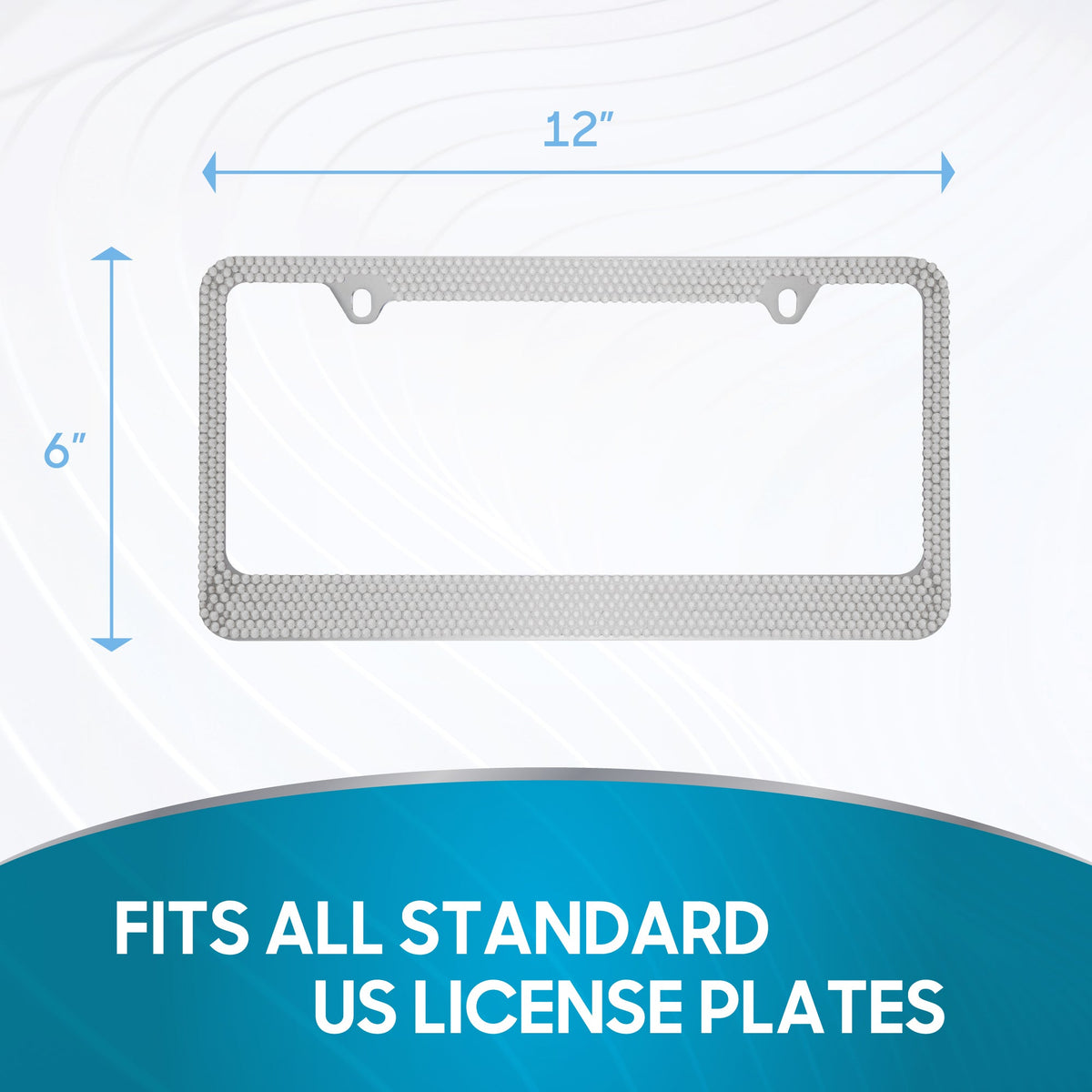 Rostbeständiges verchromtes Die-Cast-Edelmetall-Lizenzplattenrahmen / -halter Universalgröße - Blank Metal Design (Paket von 2)