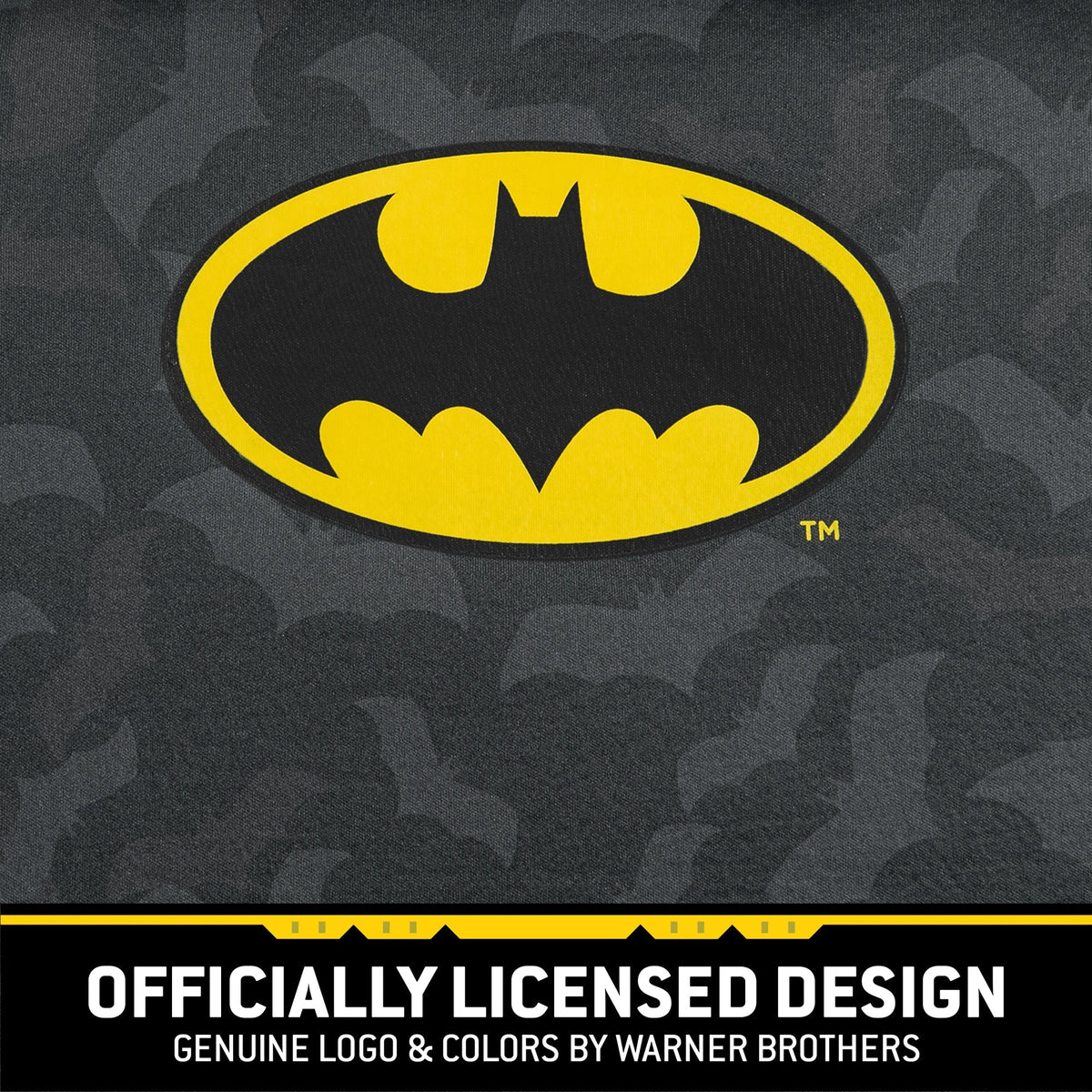 Warner Bros DC Comics 2-Pack Batman Logo mit Bat Background Vordersitzbezügen und 2-Pack Batman Logo Sitzgurtpads