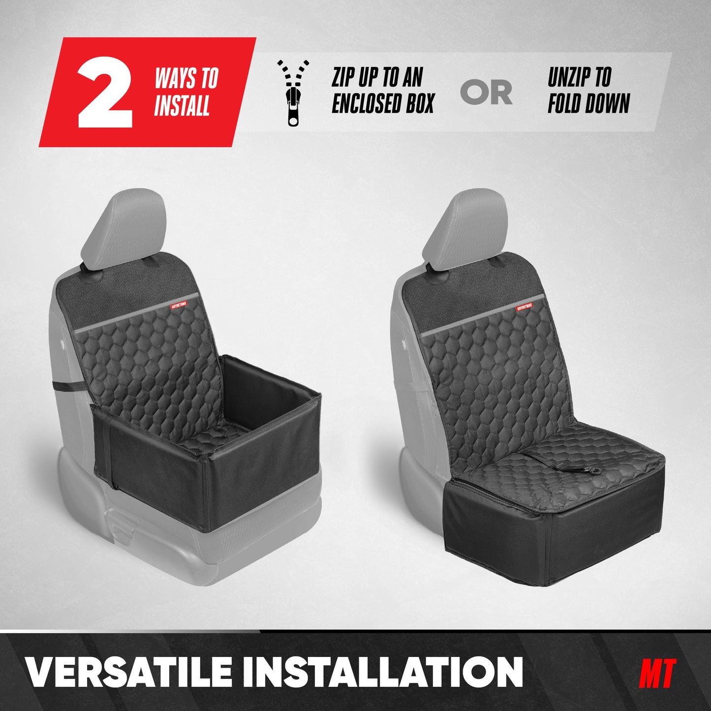 Motor Trend Dog Car Seat - 2 in 1 wasserdichter Faltbarer Bucket Style Truck Dog Booster für mittelgroße und kleine Hunde - Pet Car Protector & Pet Anxiety Seat - Universal Fit für Autos, LKW und SUV