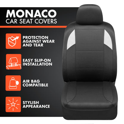 BDK carXS Monaco Sitzbezüge für Autos Vollständig, Beige Tri-Tone Vordersitzbezüge mit Split Rear Bench Back Seat Cover, Automobilsitzbezüge für LKW SUV Van Auto (Mehrere Farben)