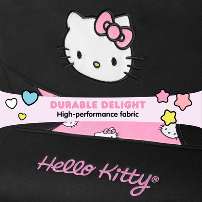 Hello Kitty Car Seat Covers - Niedliche und langlebige Pink Vordersitzbezüge, entzückendes Hello Kitty Design, komfortables und lang anhaltendes Polyester, Autozubehör Geschenk Hello Kitty Zubehör 2pc Schwarz / Pink