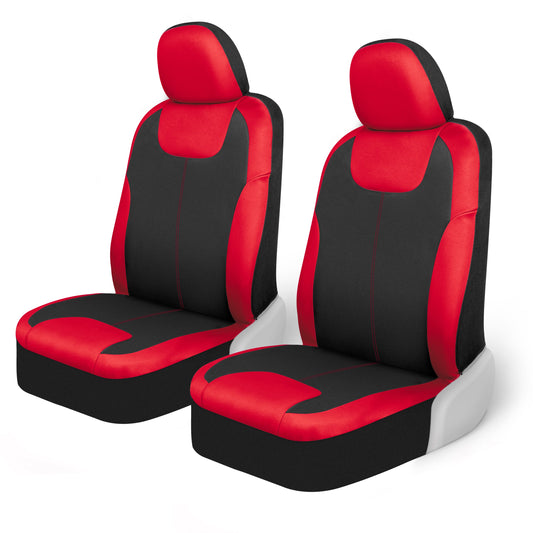MotorTrend 2-Pack Premium Zwei-Tone Neopren-Vordersitzabdeckungen - rot / schwarz