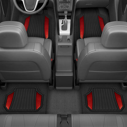 MotorTrend 4-Piece Shield Zwei-Tone Gloss Vorderbodenmatten und Hinterbodenmatten - Heavy Duty, All Weather, Trimmen Sie, um zu passen