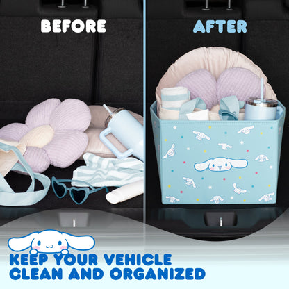 Sanrio Cinnamoroll Car Trunk Organizer und Lagerbehälter - Zusammenklappbare einfache Kompartiment bequeme schwere Aufgabe, Fold Up für einfache Aufbewahrung Box, Automotive Seat Cargo Lebensmittel Werkzeuge - 12,5L x 12,5W x 9H