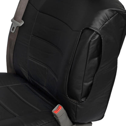 BDK 2-Pack Premium Faux Leder Vordersitze mit integrierten Sicherheitsgurt- und Armlehnenabdeckungen