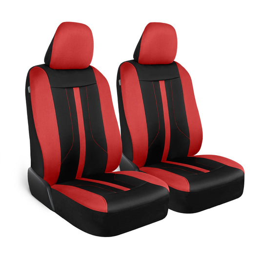 Motor Trend Red Tuch Autositz Abdeckungen für Vordersitze - Premium Automotive Bucket Seat Abdeckungen, Hergestellt für Fahrzeuge mit abnehmbaren Kopfstützen, Innenabdeckungen für Auto LKW Van SUV