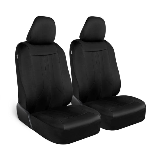 Motor Trend Black Tuch Autositz Abdeckungen für Vordersitze - Premium Automotive Bucket Seat Abdeckungen, Hergestellt für Fahrzeuge mit abnehmbaren Kopfstützen, Innenabdeckungen für PKW Van SUV