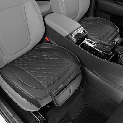 MotorTrend 2-Pack gepolsterte Faux Leather Diamond Nähte Sitzbezüge mit Front Storage Taschen