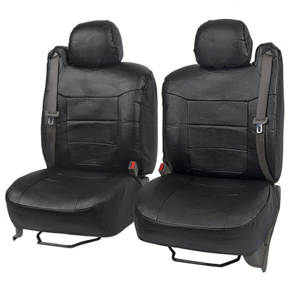 BDK 2-Pack Premium Faux Leder Vordersitze mit integrierten Sicherheitsgurtabdeckungen