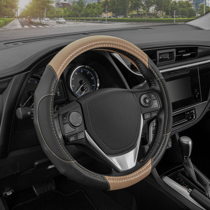 MotorTrend GripDrive Carbonfaser weben Ergonomic Grip Lenkrad Abdeckung (Fits 14.5' - 15.5')