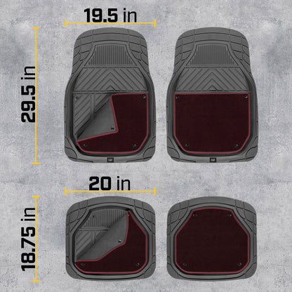 CAT 4-Stück abnehmbare Teppichtiefschalen Vorderbodenmatten und hintere Bodenmatten - Heavy Duty, All Weather, Trimmen, um zu passen